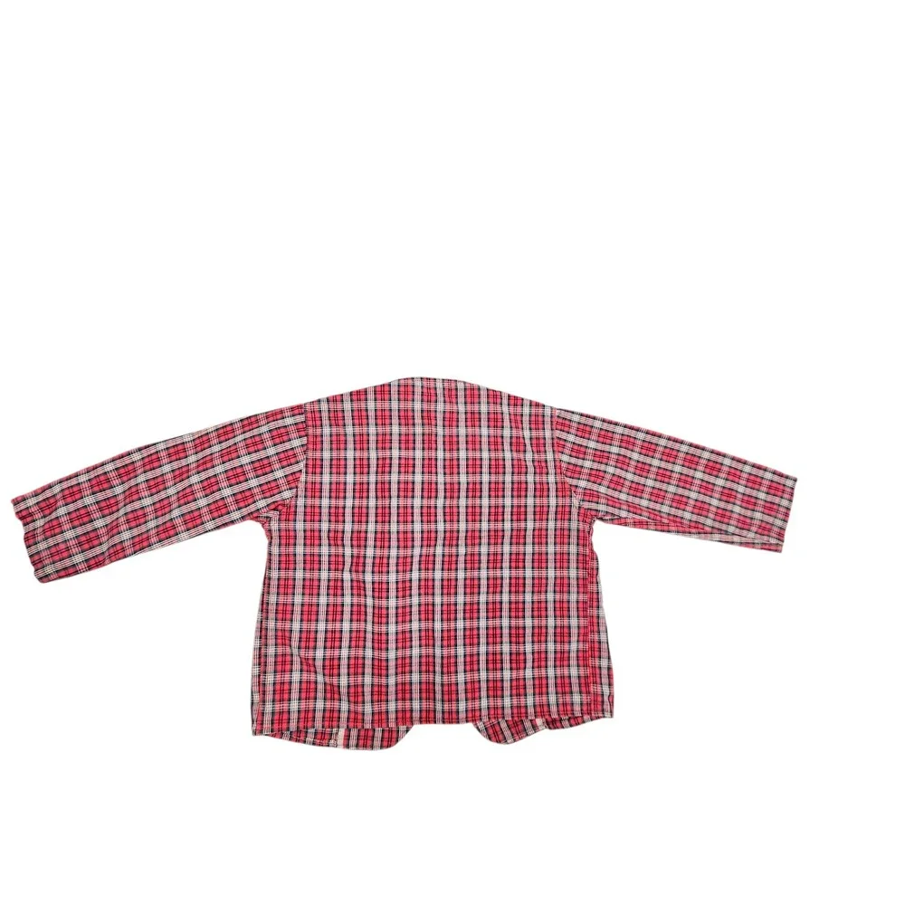 Plaid Jacket Toddler 2T-3T Red Lightweight‎ Button Front Classic Coat Handmade